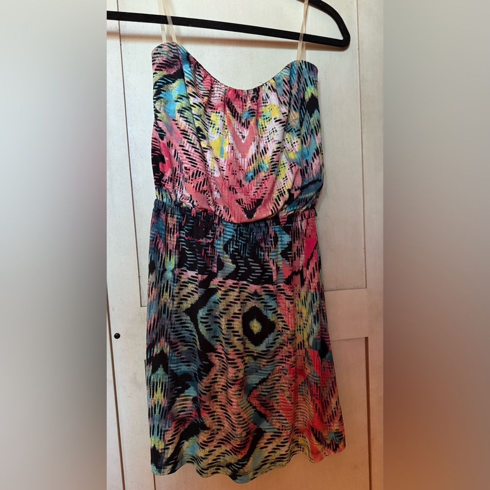 Three Hearts Multicolor Abstract Dress